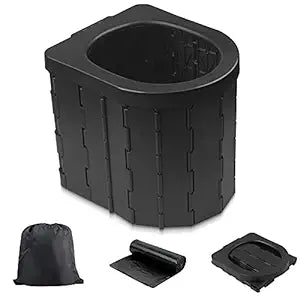 Zinyeme Polypropylene Portable Camping Toilet - Potty for Adults, Travel Commode Bucket for Car, Outdoor, Hiking, Backpack, Trips, Tent, Boat, Beach, Traffic Jam, Home