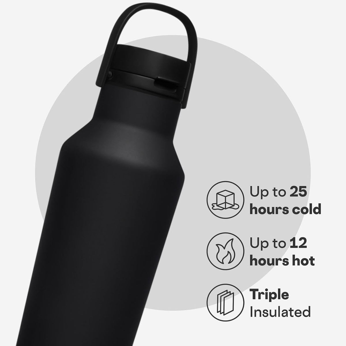 Corkcicle 20oz Insulated Canteen Travel Water Bottle Matte Black