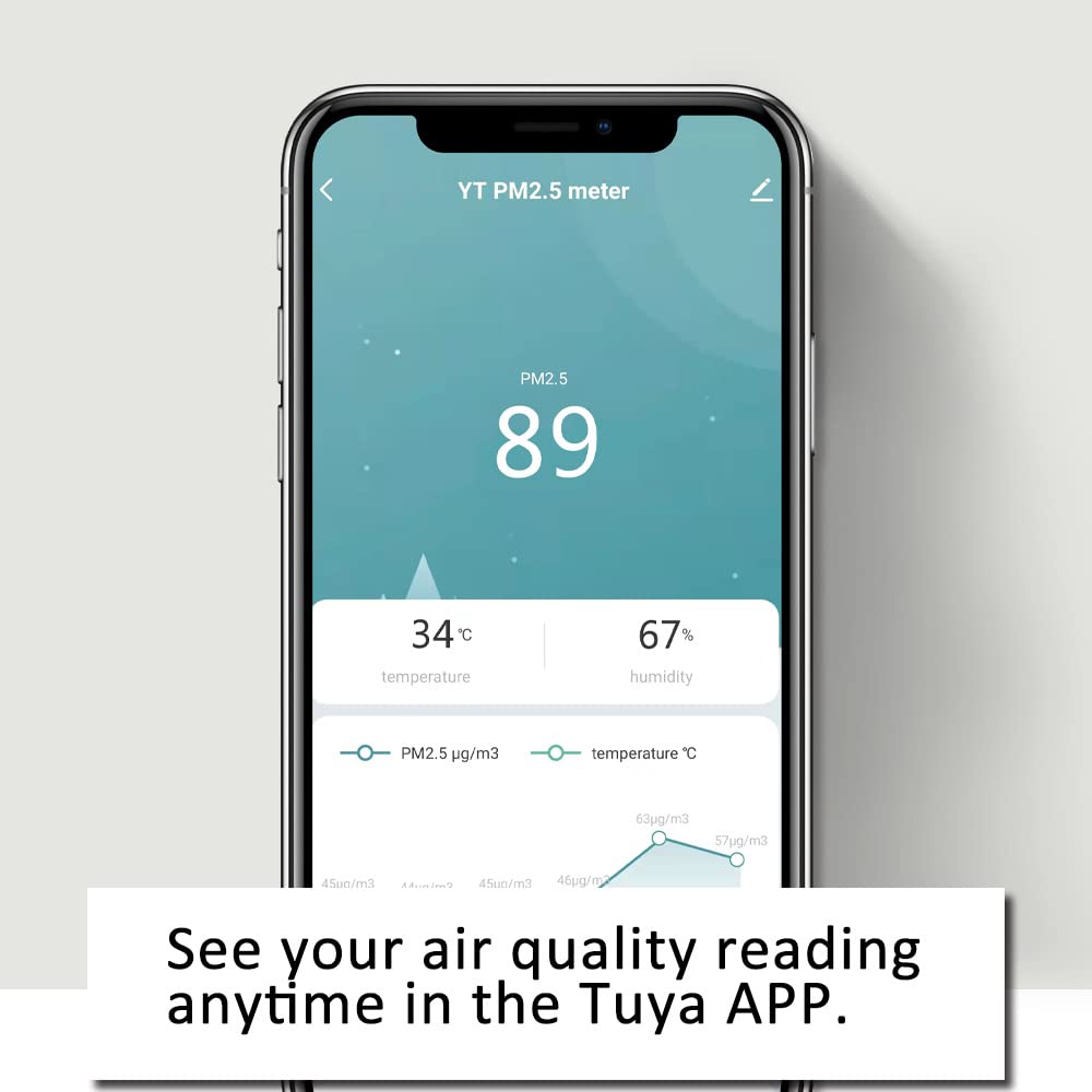 GZAIR Smart WiFi Air Quality Monitor PM2.5 Temp Humidity Data Logger