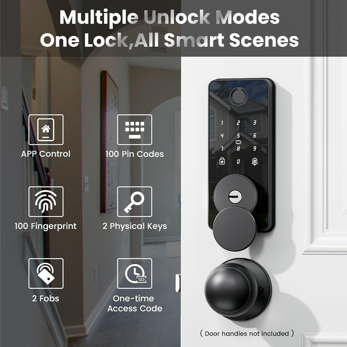 Biquole Keyless Entry Smart Door Lock with Keypad App Control Fingerprint