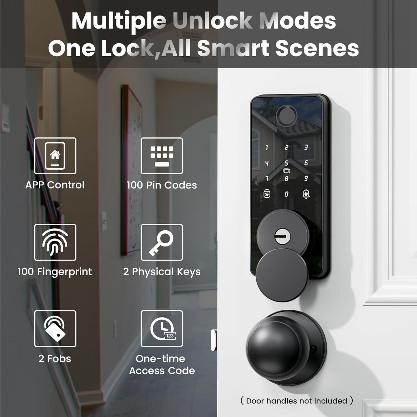 Biquole Keyless Entry Smart Door Lock with Keypad App Control Fingerprint