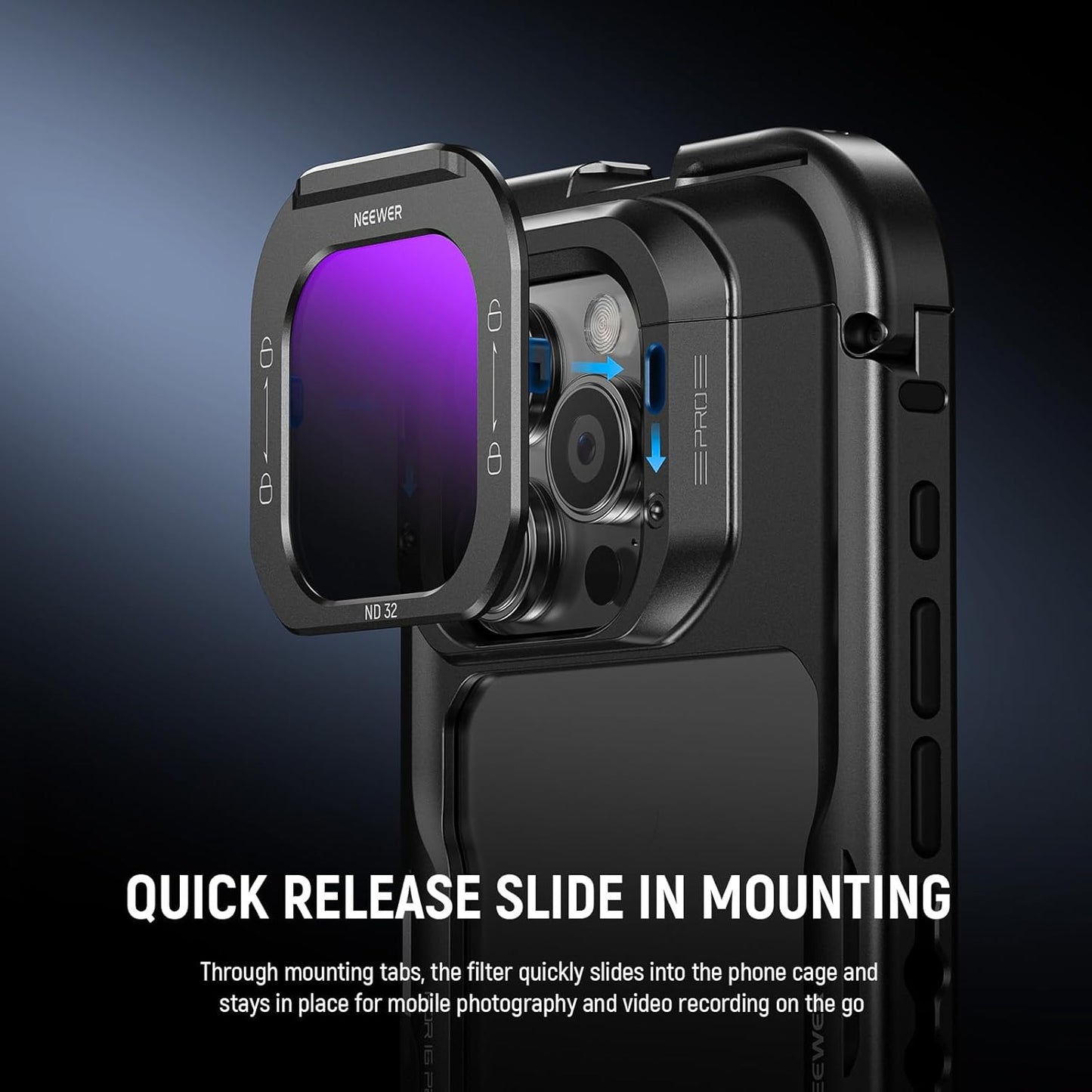 NEEWER Phone Lens Filter Kit 5-Pack for iPhone 16 Pro/Pro Max Cages