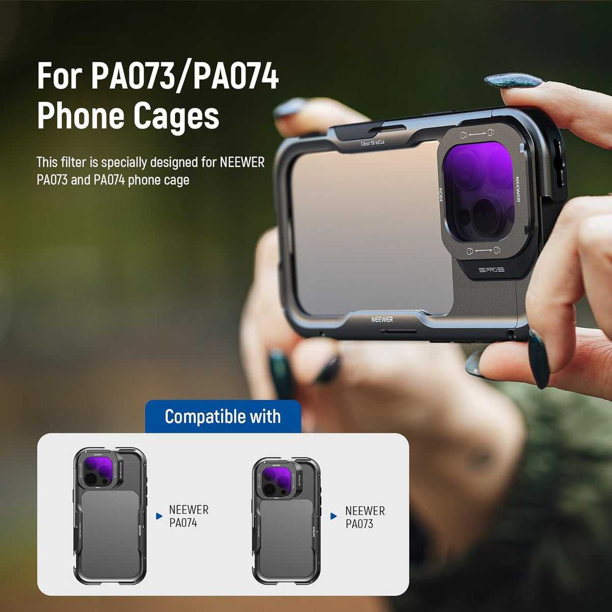 NEEWER Phone Lens Filter Kit 5-Pack for iPhone 16 Pro/Pro Max Cages