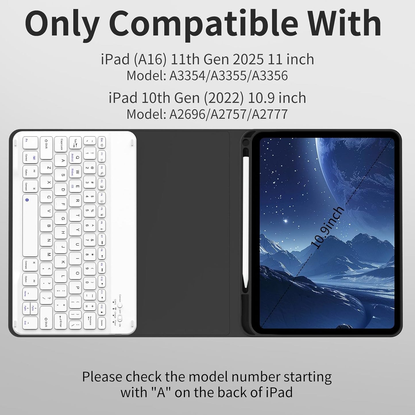 JKSML iPad 10th Gen Keyboard Case Black