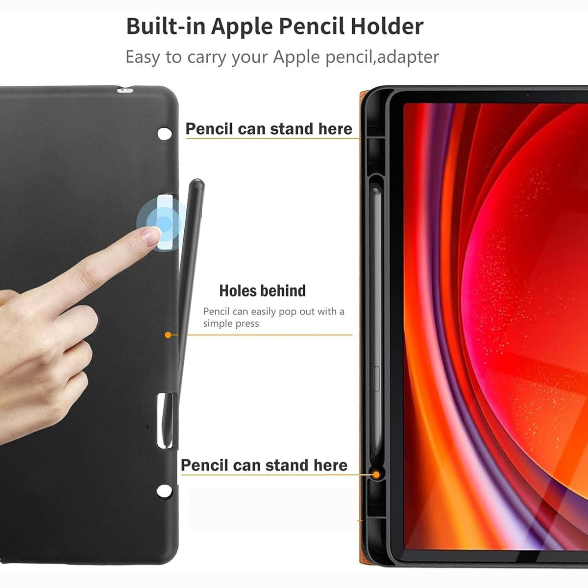 NANRUIL Galaxy Tab S9/S9 FE/S10 FE Leather Case with S Pen Holder Blue