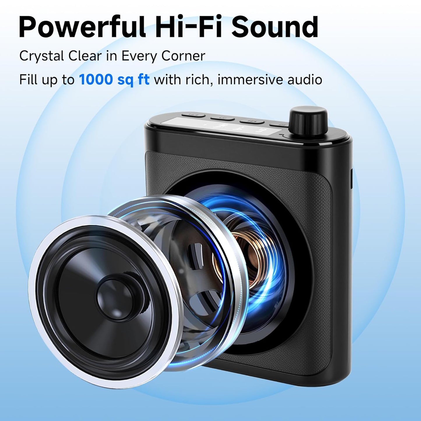 Wireless Voice Amplifier with 2 Wireless Microphones Bluetooth Speaker