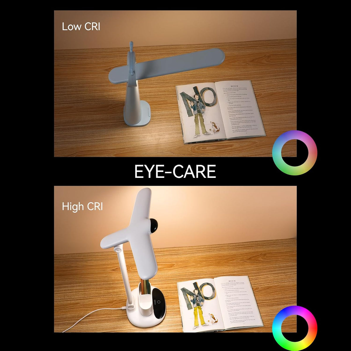 VAVOFO 6785 Eye-Caring Wireless Desk Lamp Dual Head 700 Lumens