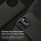Belemay iPhone 16 Pro Max MagSafe Crazy Horse Leather Case 6.9" Rustic Green 1 - Buy Your Wish