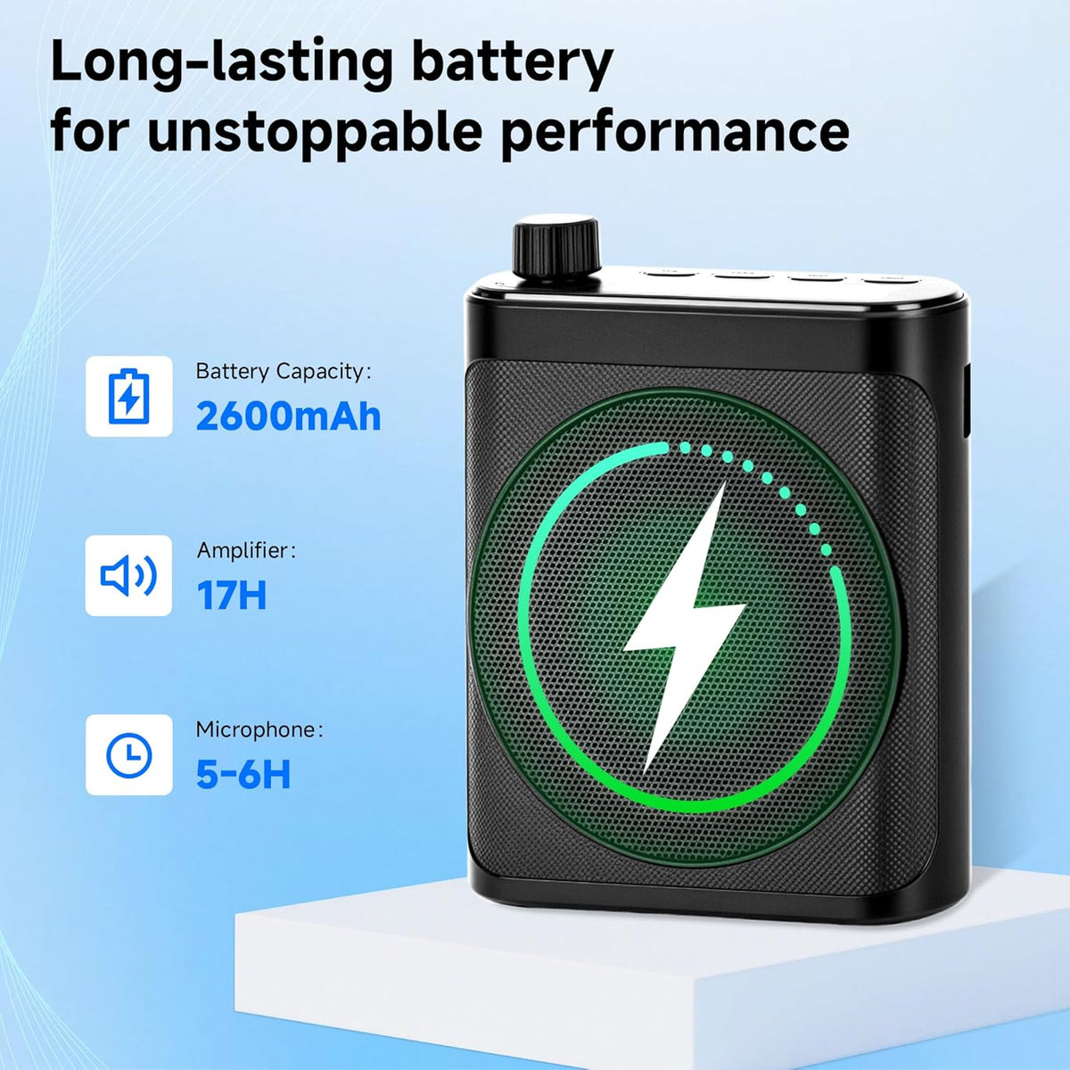 Wireless Voice Amplifier with 2 Wireless Microphones Bluetooth Speaker