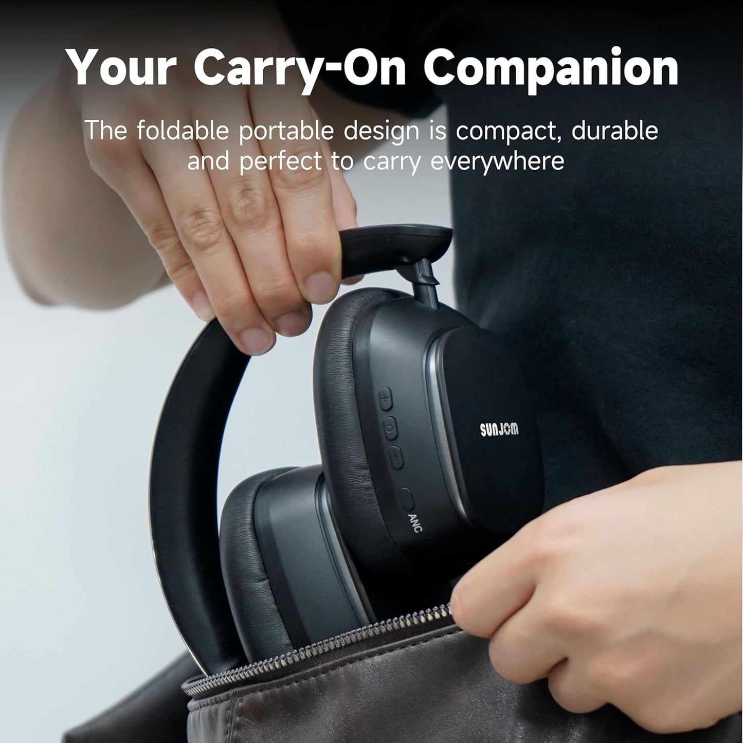 Remix Wireless Over-Ear Headphones 130H Playtime ANC ENC Foldable Black