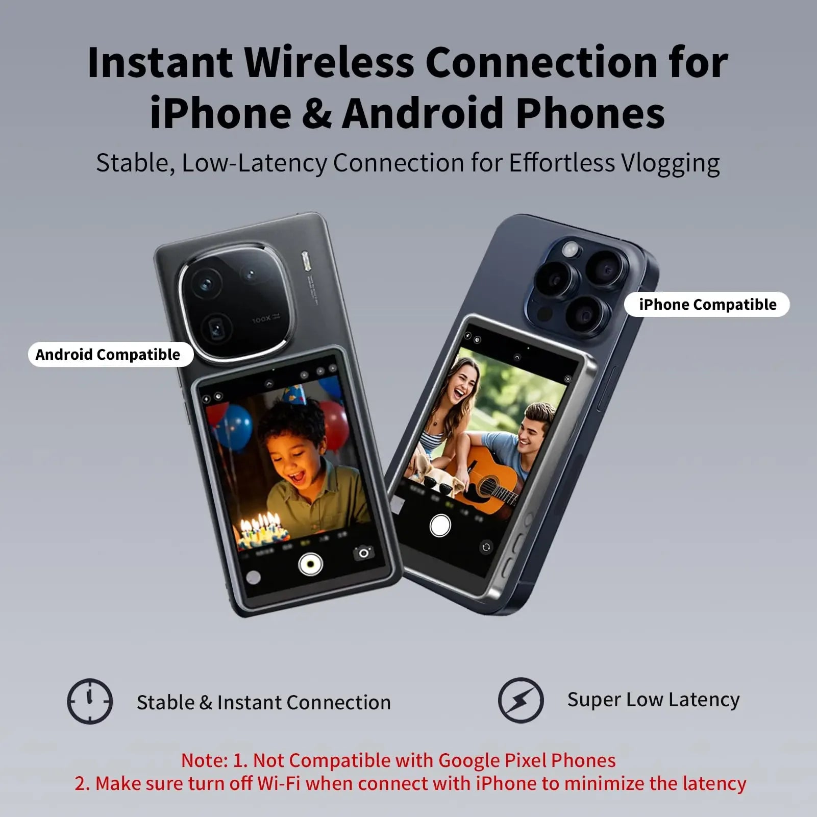 Phone Vlog Selfie Monitor Screen Portable Back Camera Monitor with Magnetic Connection and Remote Control for Selfie Vlog Live - Buy Your Wish