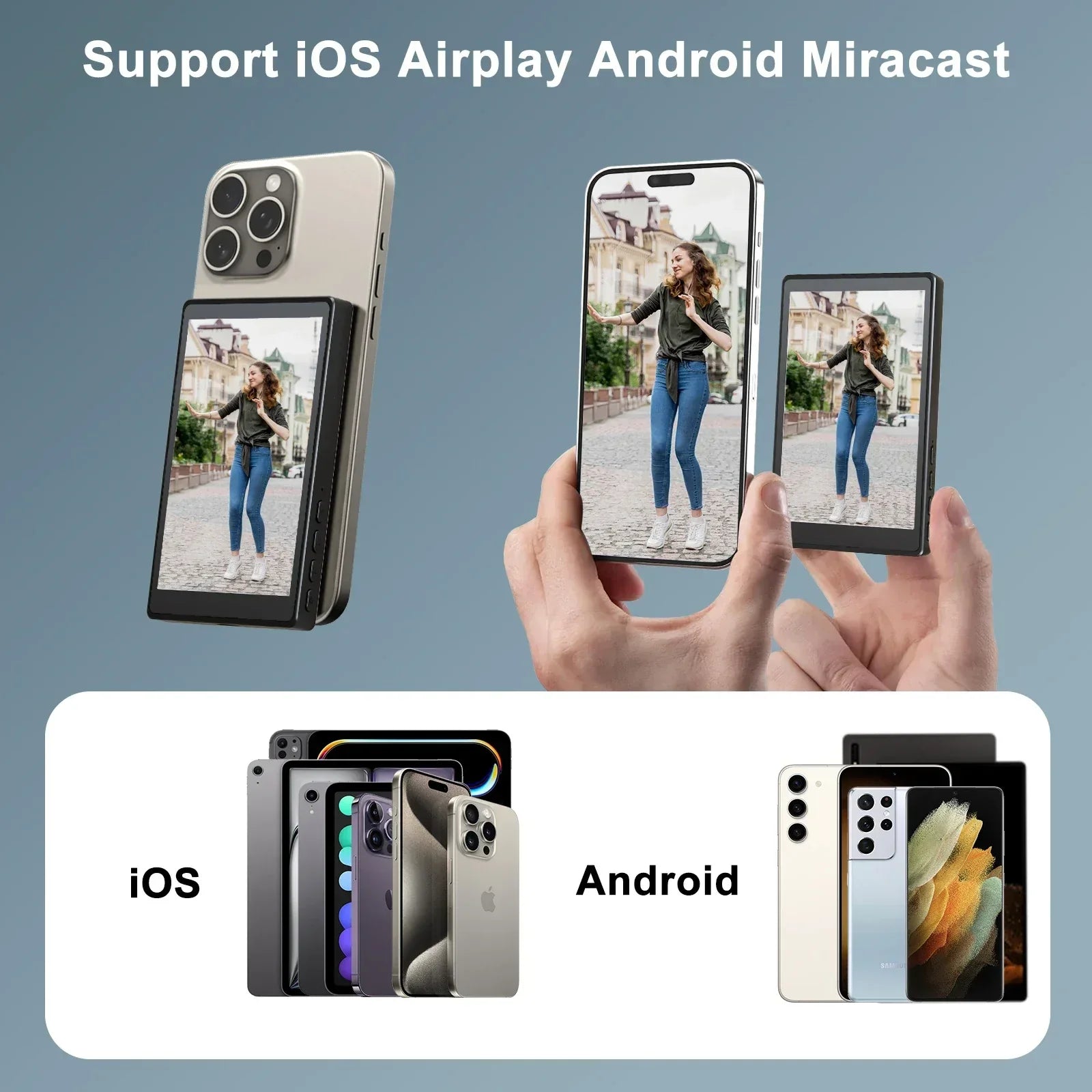 Wireless Selfie Monitor Screen,Magnetic 4K Selfie Monitor Screen With Vlog Live Stream /Selfies ,For iPhone/Android - Buy Your Wish