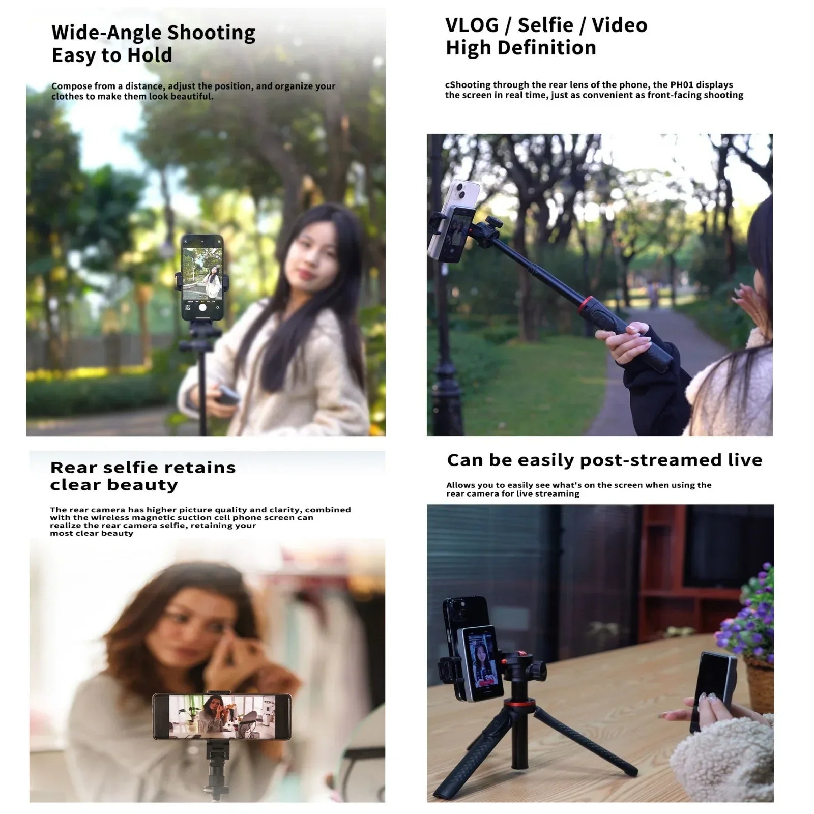 New Magnetic Phone Vlog Selfie Monitor Screen for Phone Rear Camera for Selfie Rear Camera Compatible With iPhone Android - Buy Your Wish