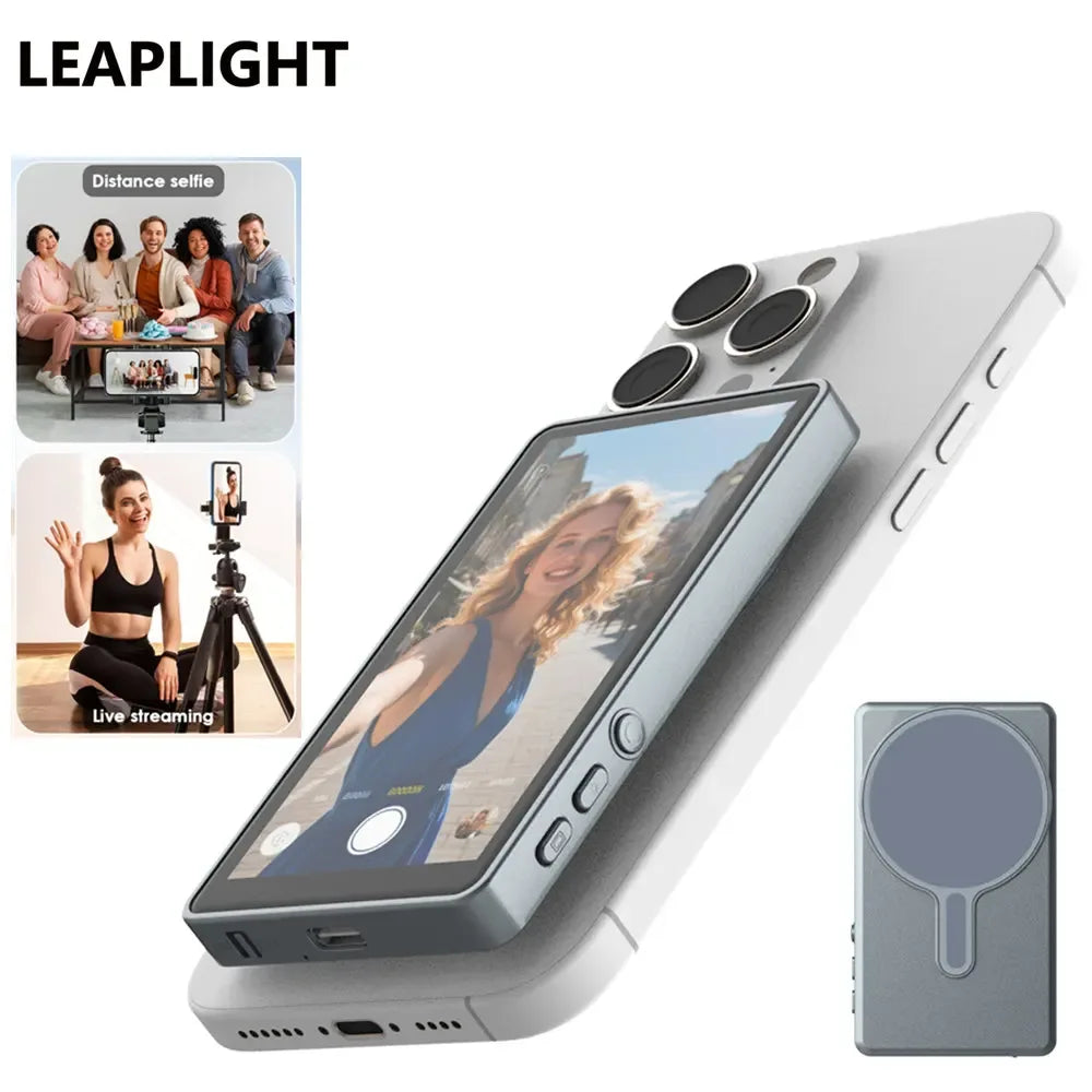 Magnetic Selfie Monitor Screen w Wireless Remote Phone Vlog Rear Camera Monitor for iPhone Android Recording Vlog Live Stream - Buy Your Wish