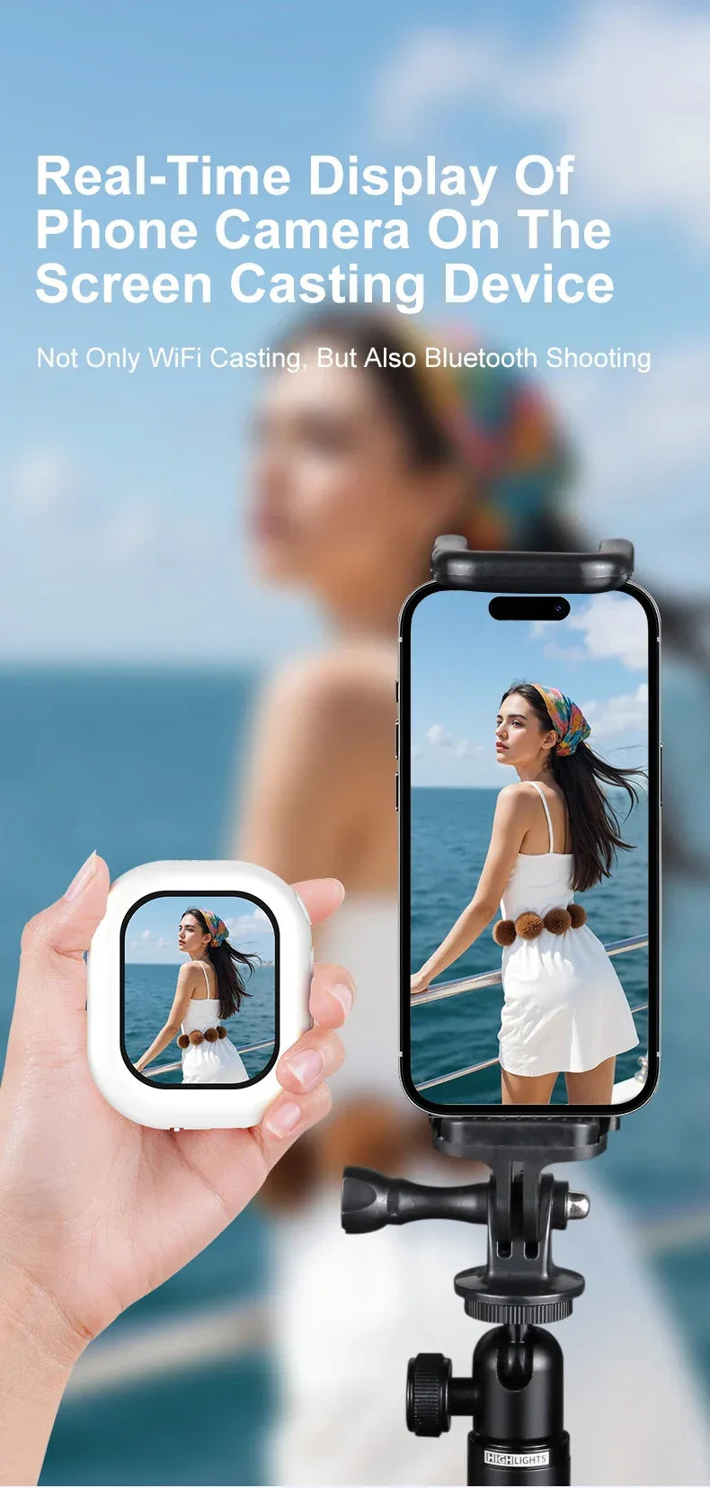 2.01-inch Clear Vlog Selfie Monitor Screen for Phone Rear Camera Selfie Live Stream Wireless Connection Video Recording New Gift 1 - Buy Your Wish