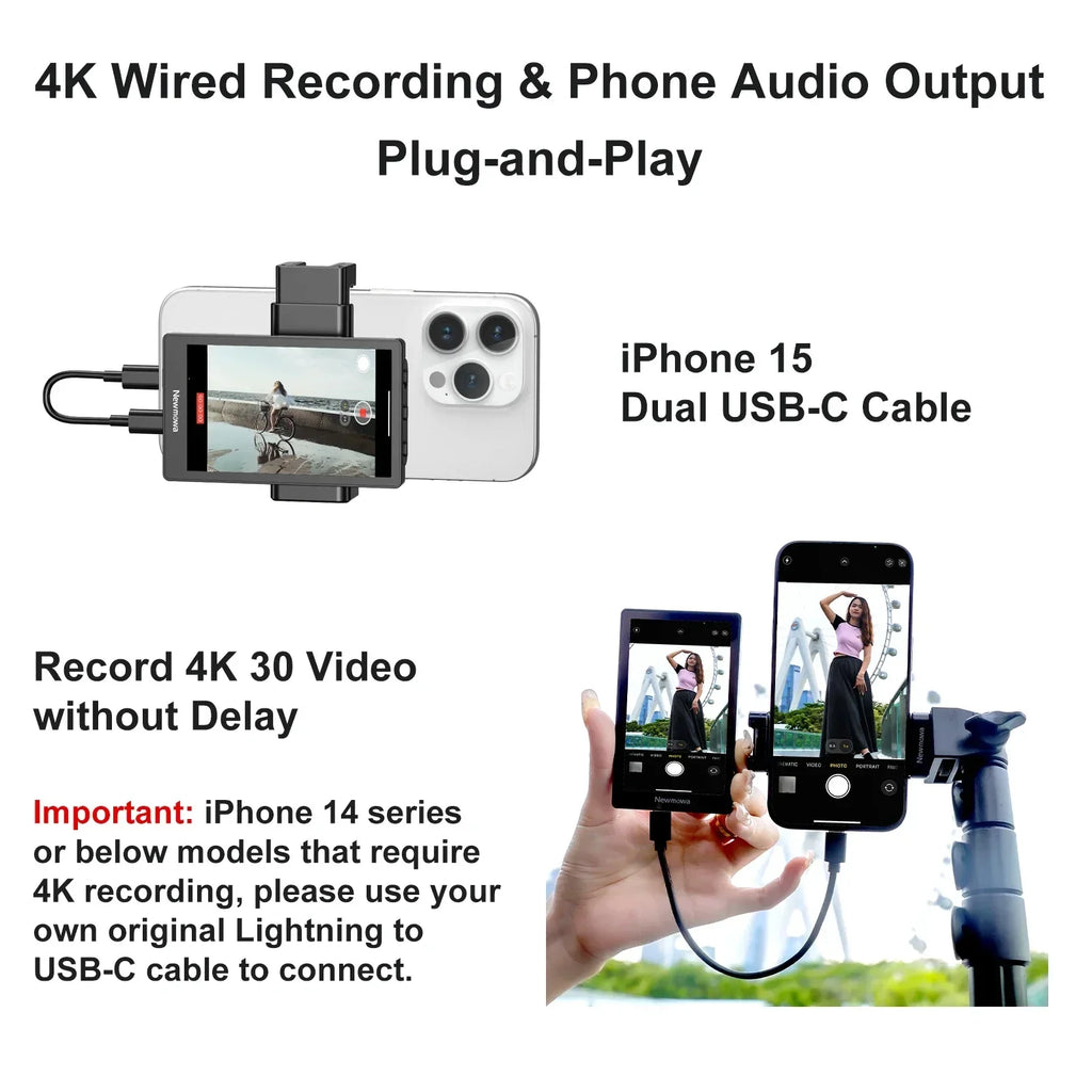 Phone Vlog Selfie Monitor Screen Support 4K Wired Recording Using Phone Rear Camera for iPhone Selfie Vlog Live Stream TikTok - Buy Your Wish