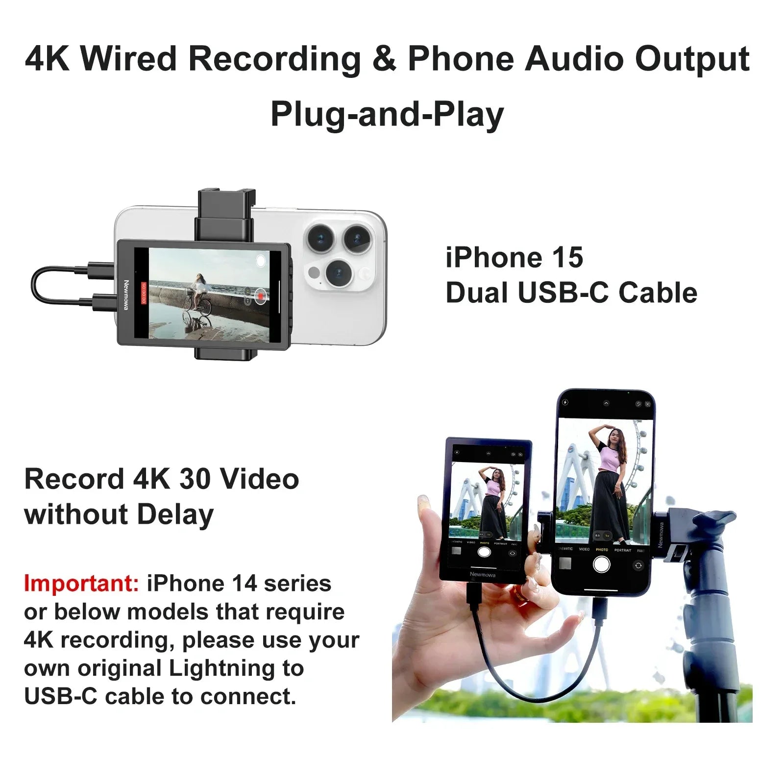 Phone Vlog Selfie Monitor Screen Support 4K Wired Recording Using Phone Rear Camera for iPhone Selfie Vlog Live Stream TikTok - Buy Your Wish