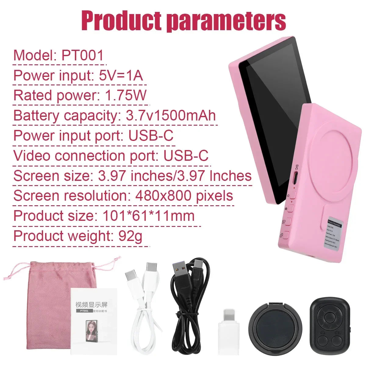 Mobile Phone Wireless Magnetic Selfie Monitor Screen For Smartphone Vlog Live Stream Video Recording for iPhone Android phone - Buy Your Wish