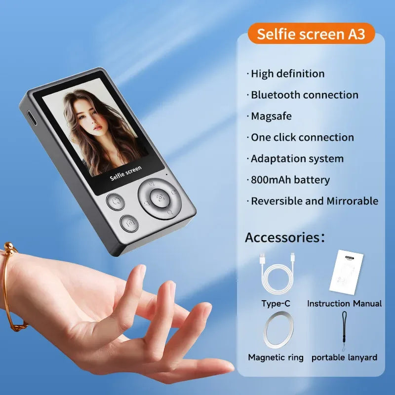 Vlog Selfie Monitor Screen Vlog Magnetic Video Recording for iPhone & Android Wireless Mirroring Content Creator Live stream - Buy Your Wish