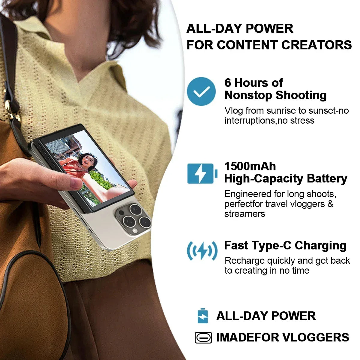 Wireless Selfie Monitor Screen,Magnetic 4K Selfie Monitor Screen With Vlog Live Stream /Selfies ,For iPhone/Android - Buy Your Wish