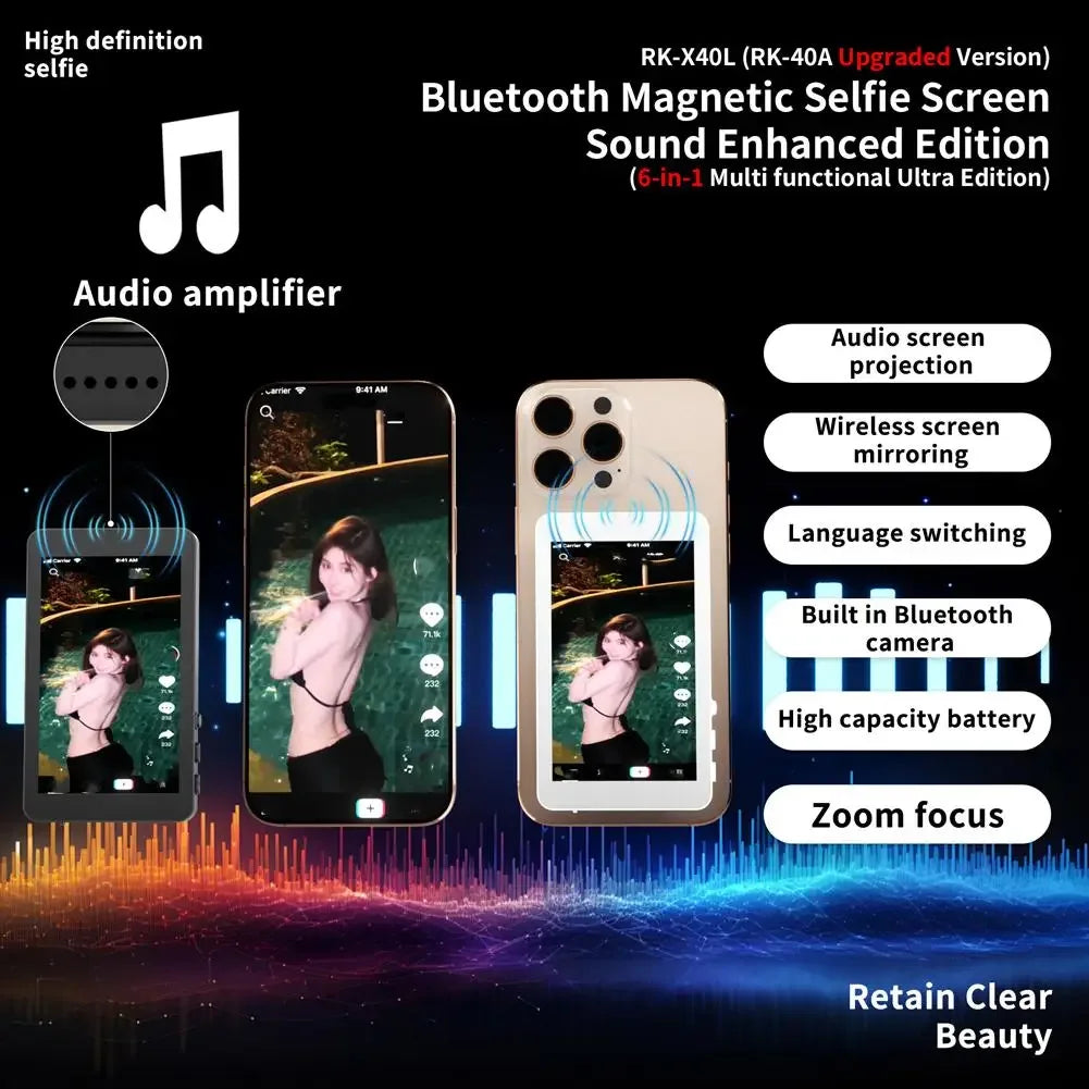 Selfie Monitor Screen Rear Camera Vlog Live Stream Video Recording Wireless Outdoor Selfie Tool Smartphone Magnetic Accessories - Buy Your Wish