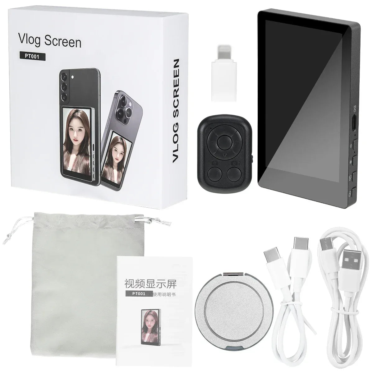 Mobile Phone Wireless Magnetic Selfie Monitor Screen For Smartphone Vlog Live Stream Video Recording for iPhone Android phone - Buy Your Wish