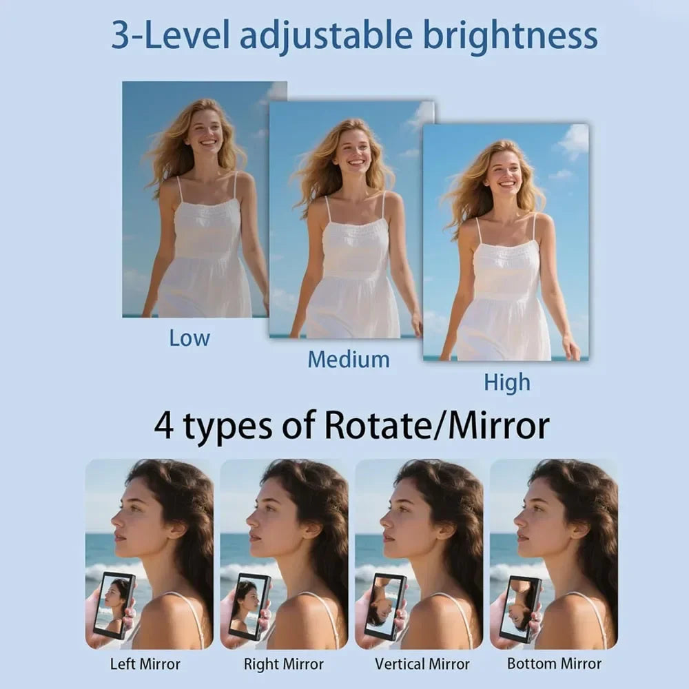 Wireless Selfie Monitor for iphone Android Live Selfie Monitor Screen with Screen Mirroring Vlog Live Stream Selfie Monitor - Buy Your Wish