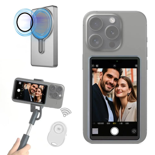 Magnetic Phone Selfie Monitor Screen for Smartphone Rear Camera Selfie Vlog Live Stream for iPhone Android phone - Buy Your Wish
