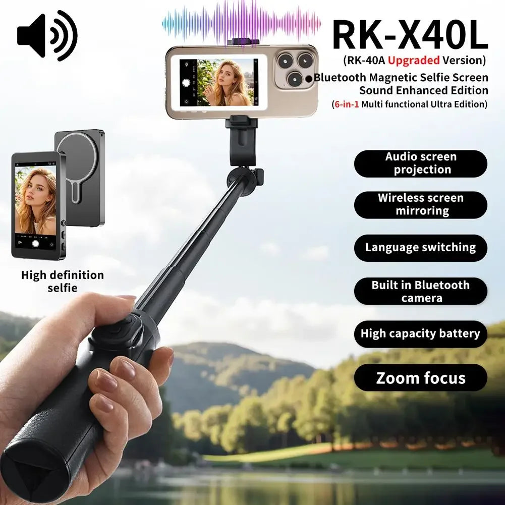 Selfie Monitor Screen Rear Camera Vlog Live Stream Video Recording Wireless Outdoor Selfie Tool Smartphone Magnetic Accessories - Buy Your Wish