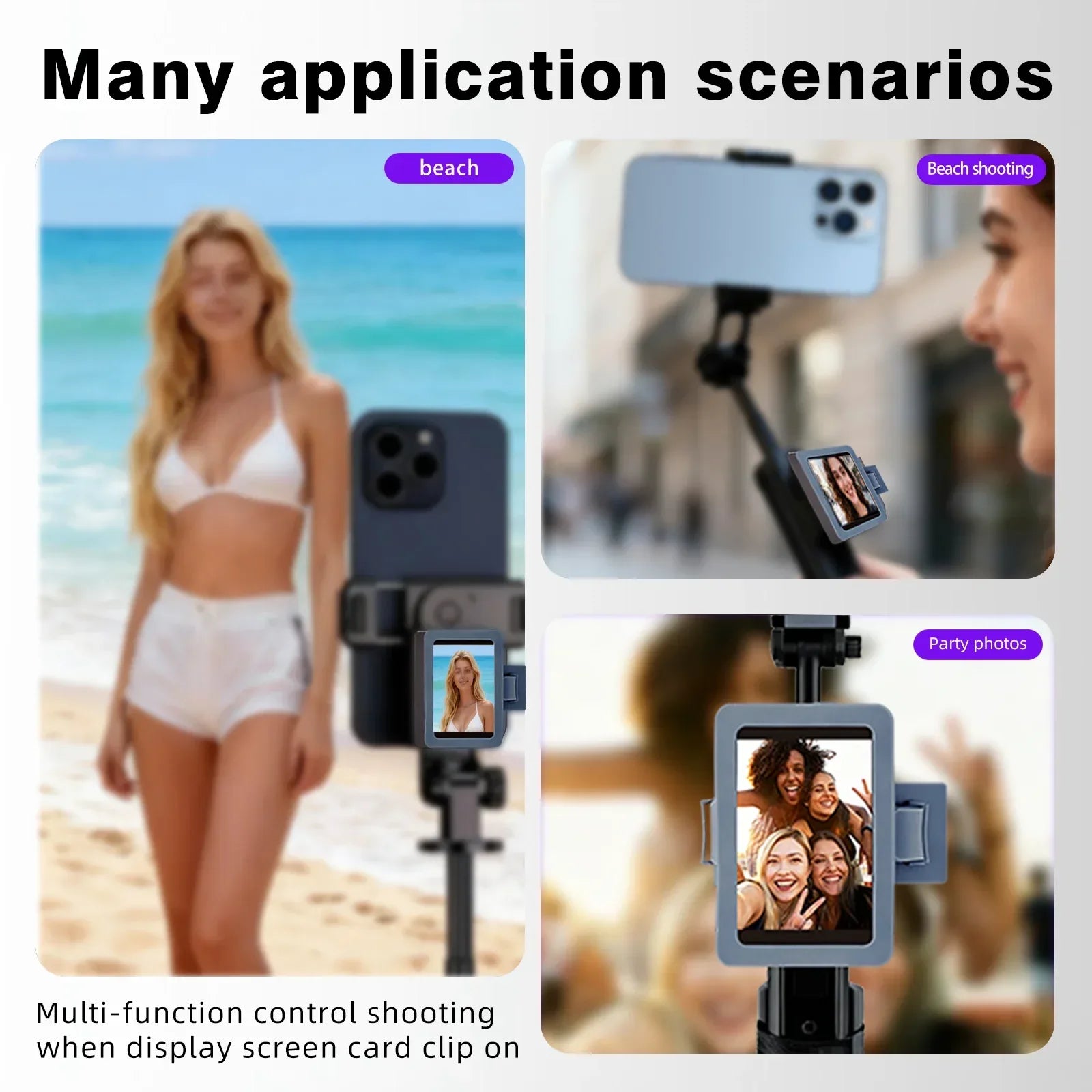 Vlog selfie monitor screen with watch button remote control, suitable for Iphone Android phone selfie - Buy Your Wish