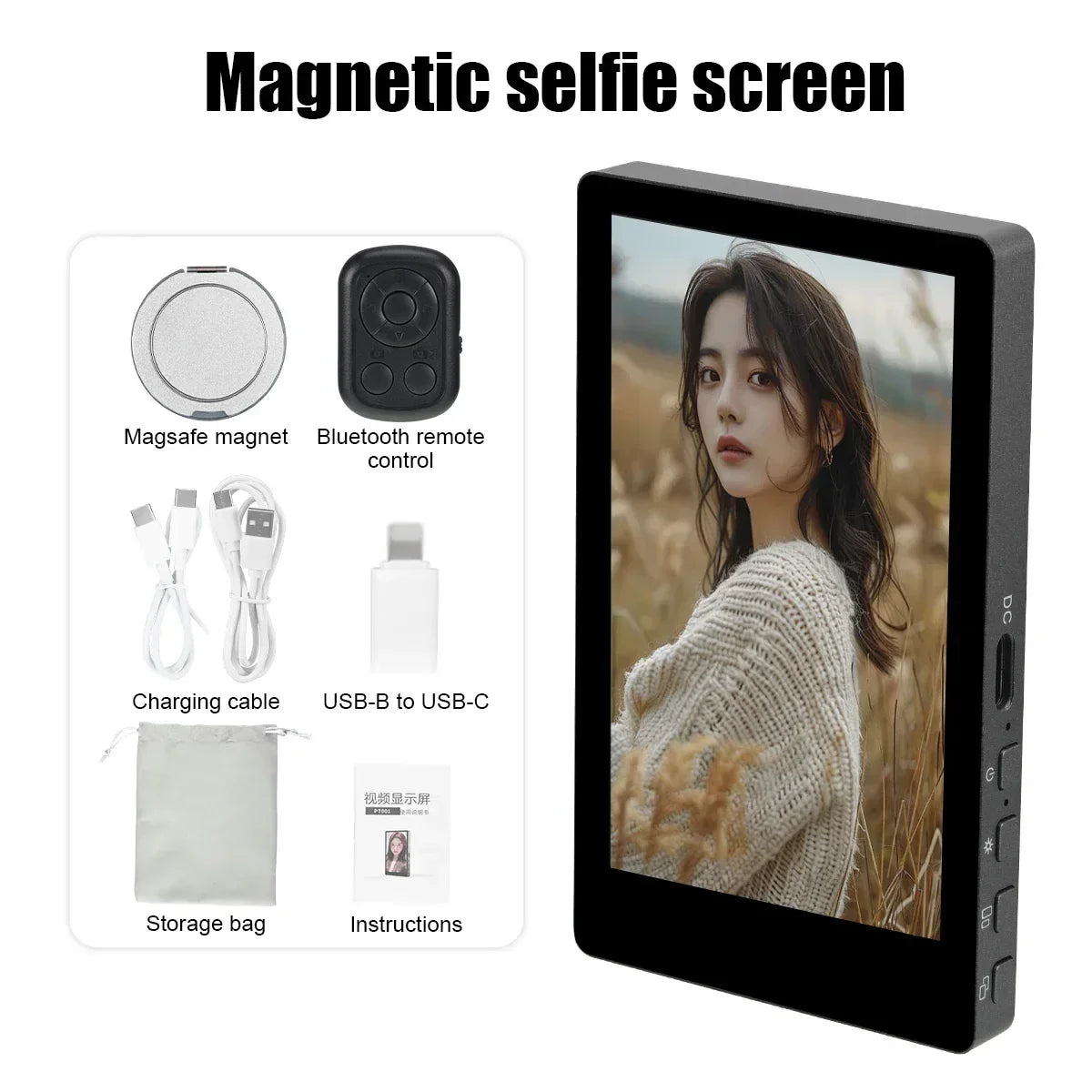 Mobile Phone Wireless Magnetic Selfie Monitor Screen For Smartphone Vlog Live Stream Video Recording for iPhone Android phone - Buy Your Wish
