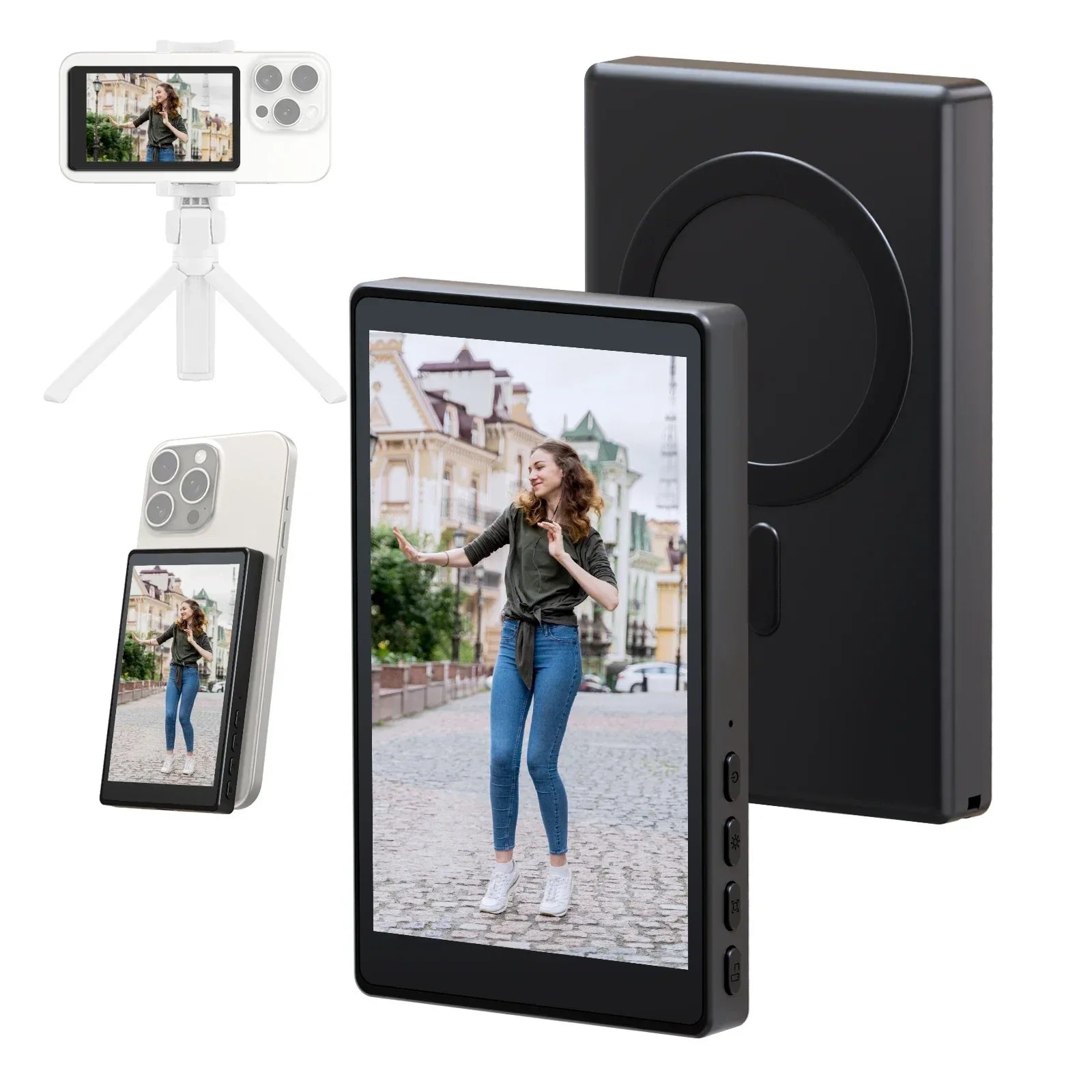 Wireless Selfie Monitor Screen,Magnetic 4K Selfie Monitor Screen With Vlog Live Stream /Selfies ,For iPhone/Android - Buy Your Wish