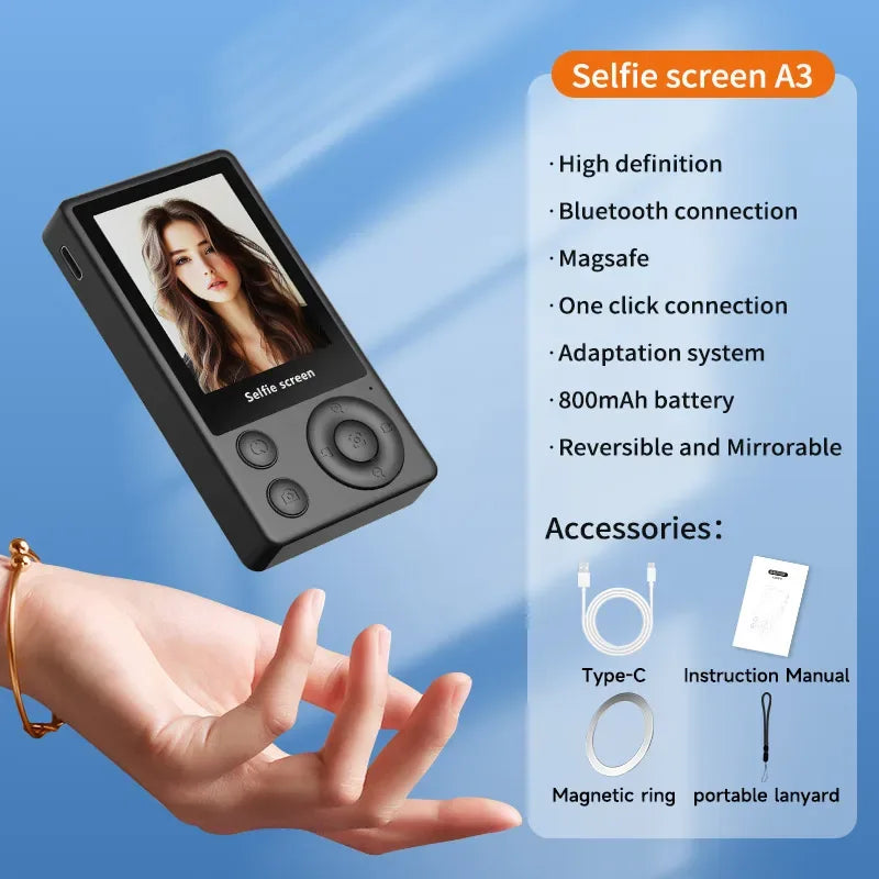 Vlog Selfie Monitor Screen Vlog Magnetic Video Recording for iPhone & Android Wireless Mirroring Content Creator Live stream - Buy Your Wish