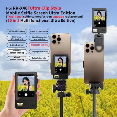 Selfie Monitor Screen For IPhone Android, 2.4 HD Expansion Display Rear Camera Vlog Live Video Recording - Buy Your Wish