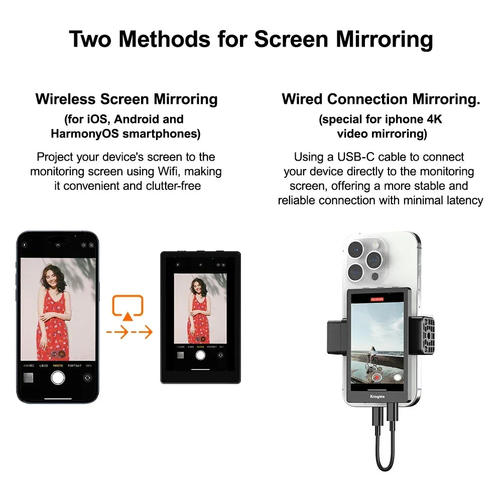 Phone Vlog Selfie Monitor Screen Support 4K Wired Recording Using Phone Rear Camera for iPhone Selfie Vlog Live Stream TikTok - Buy Your Wish