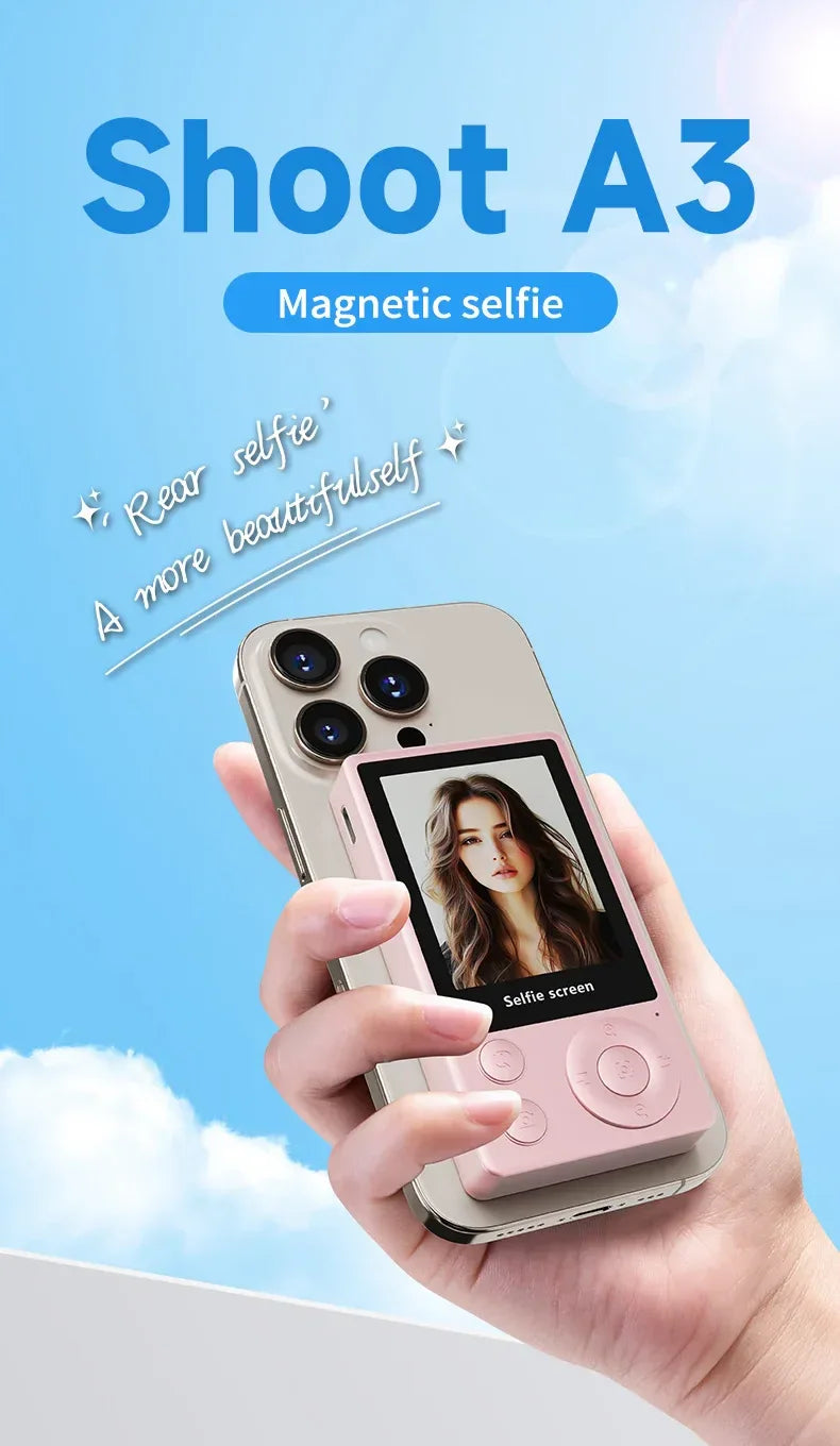 Vlog Selfie Monitor Screen Vlog Magnetic Video Recording for iPhone & Android Wireless Mirroring Content Creator Live stream - Buy Your Wish
