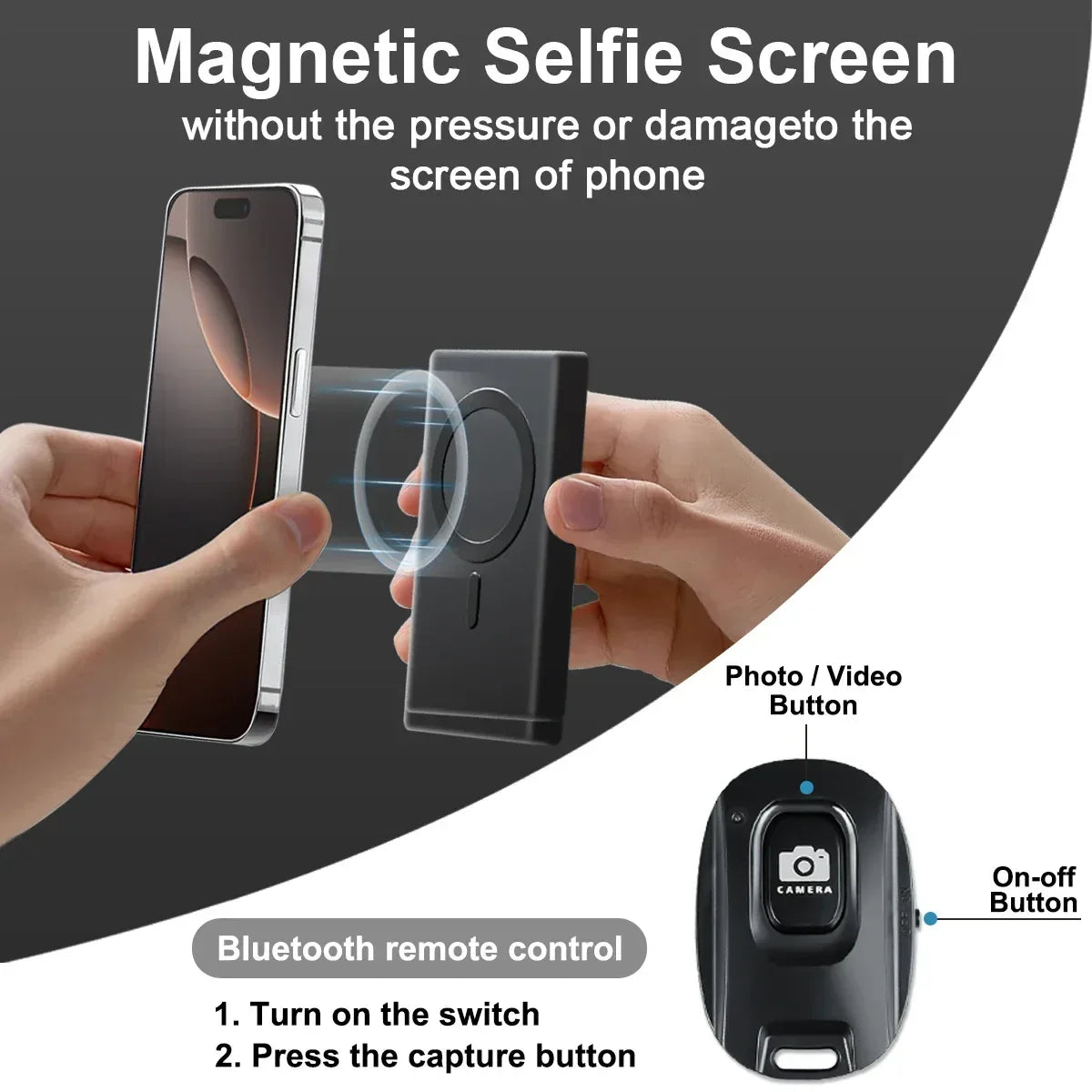 Wireless Selfie Monitor Screen,Magnetic 4K Selfie Monitor Screen With Vlog Live Stream /Selfies ,For iPhone/Android - Buy Your Wish