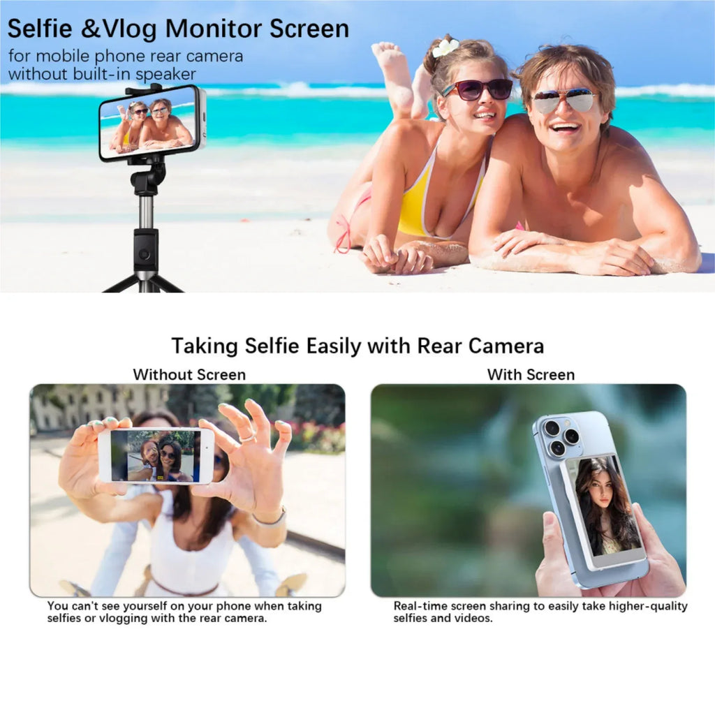 New Magnetic Phone Vlog Selfie Monitor Screen for Phone Rear Camera for Selfie Rear Camera Compatible With iPhone Android - Buy Your Wish