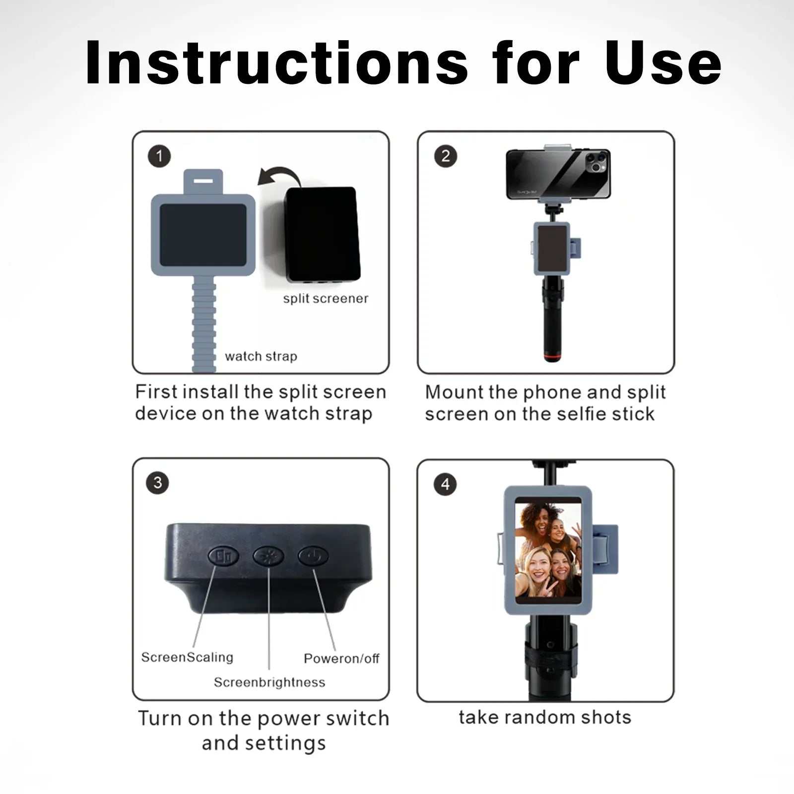 Vlog selfie monitor screen with watch button remote control, suitable for Iphone Android phone selfie - Buy Your Wish