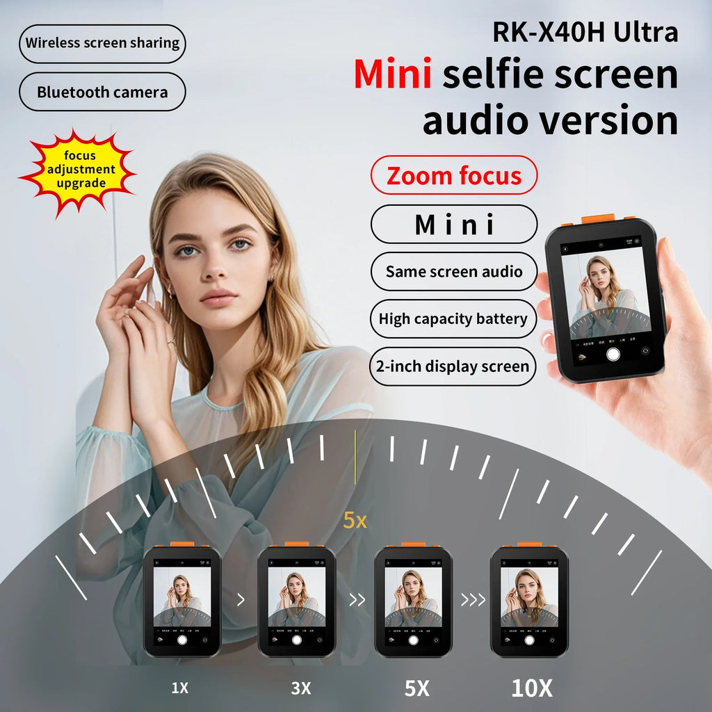 Vlog Self Timer Monitor Screen Mini Selfie Phone Screen Phone Projection Bluetooth Remote Control Photography Outdoor Travel - Buy Your Wish