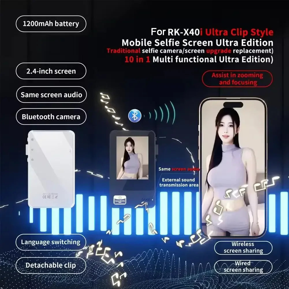Selfie Monitor Screen For IPhone Android, 2.4 HD Expansion Display Rear Camera Vlog Live Video Recording - Buy Your Wish