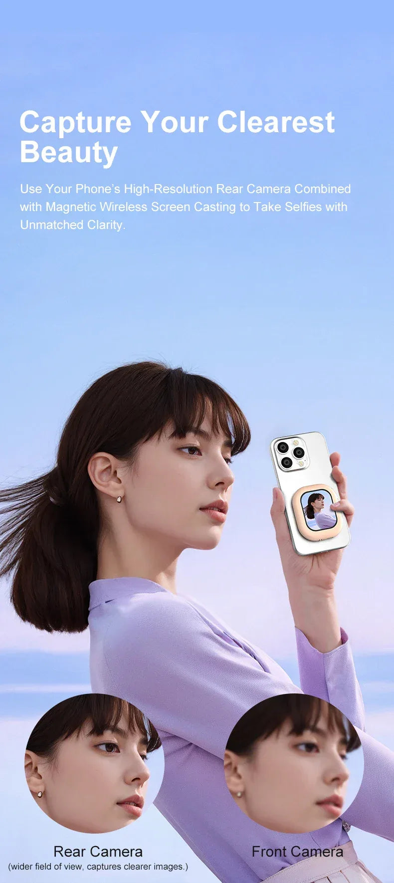 2.01-inch Clear Vlog Selfie Monitor Screen for Phone Rear Camera Selfie Live Stream Wireless Connection Video Recording New Gift 1 - Buy Your Wish