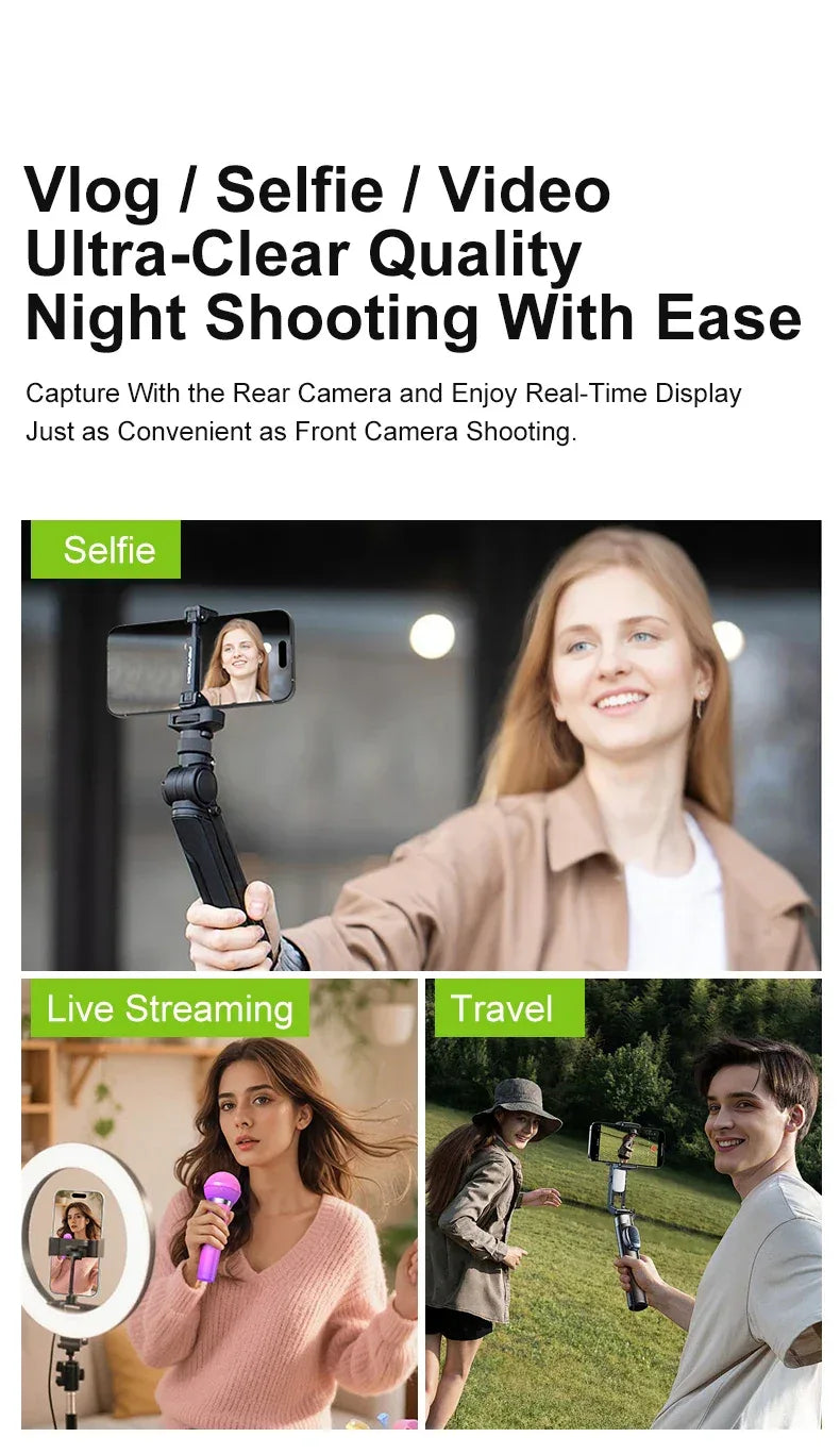 2.01-inch Clear Vlog Selfie Monitor Screen for Phone Rear Camera Selfie Live Stream Wireless Connection Video Recording New Gift 1 - Buy Your Wish