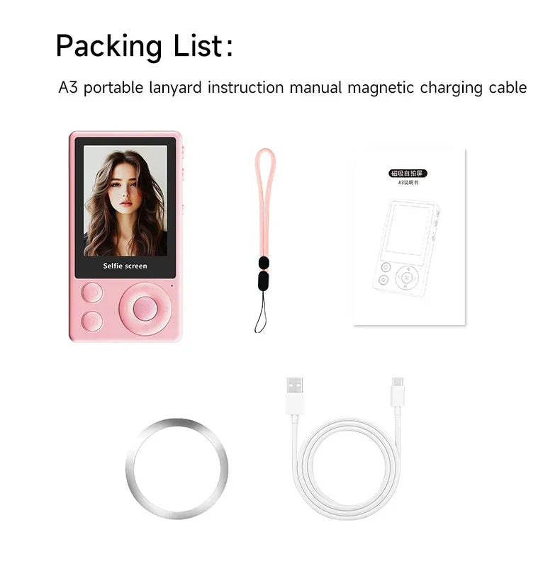 Vlog Selfie Monitor Screen Vlog Magnetic Video Recording for iPhone & Android Wireless Mirroring Content Creator Live stream - Buy Your Wish