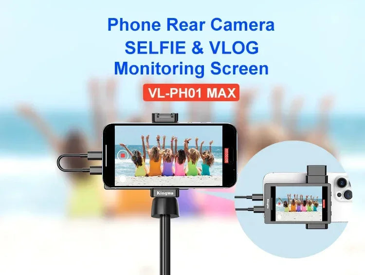 Phone Vlog Selfie Monitor Screen Support 4K Wired Recording Using Phone Rear Camera for iPhone Selfie Vlog Live Stream TikTok - Buy Your Wish