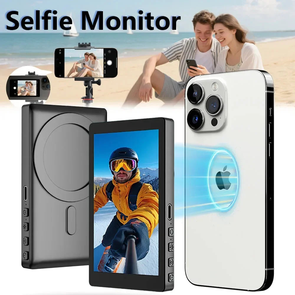 Wireless Selfie Monitor for iphone Android Live Selfie Monitor Screen with Screen Mirroring Vlog Live Stream Selfie Monitor - Buy Your Wish