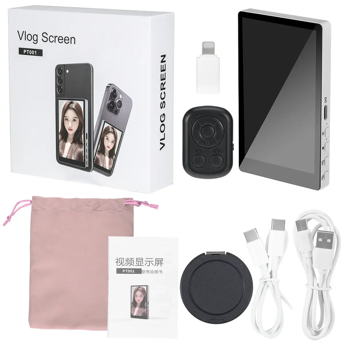 Vlog Selfie Monitor Screen Magnetic Wireless Display Screen Phone Rear Camera Mobile Screen Splitter Selfie for Iphone Android - Buy Your Wish