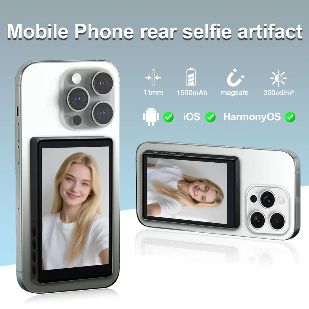 Wireless Selfie Monitor Screen,Magnetic 4K Selfie Monitor Screen With Vlog Live Stream /Selfies ,For iPhone/Android - Buy Your Wish