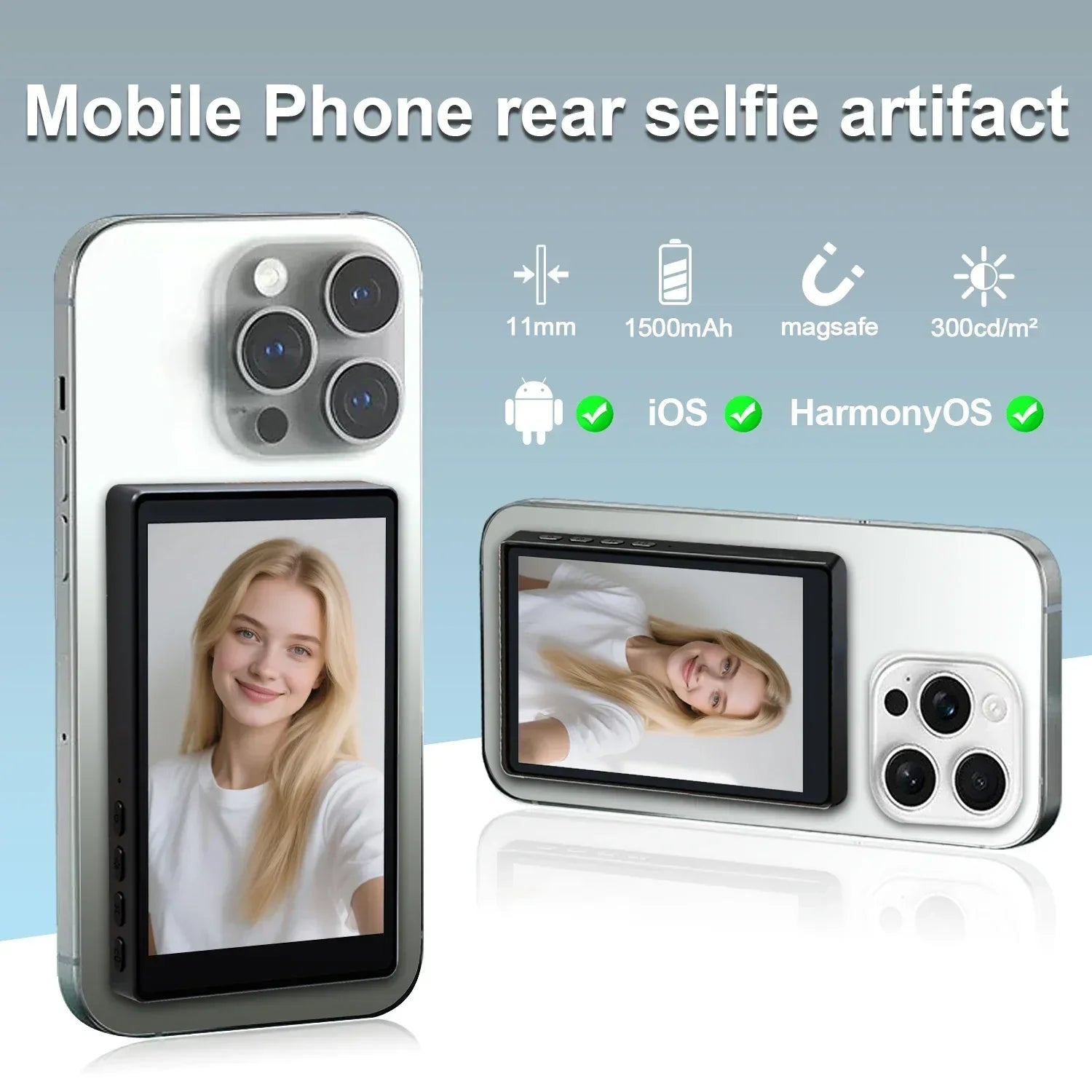 Wireless Selfie Monitor Screen,Magnetic 4K Selfie Monitor Screen With Vlog Live Stream /Selfies ,For iPhone/Android - Buy Your Wish