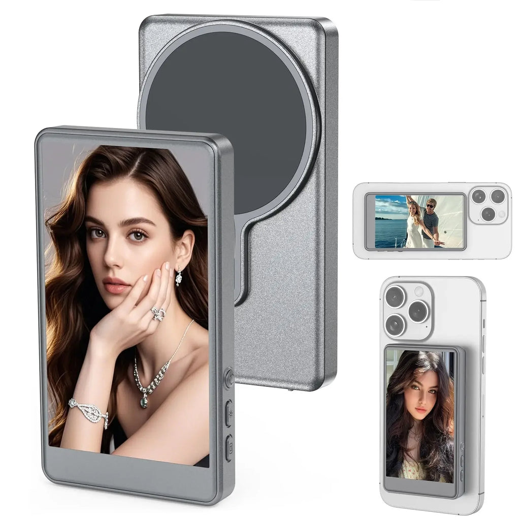 Phone Vlog Selfie Monitor Screen Portable Back Camera Monitor with Magnetic Connection and Remote Control for Selfie Vlog Live - Buy Your Wish